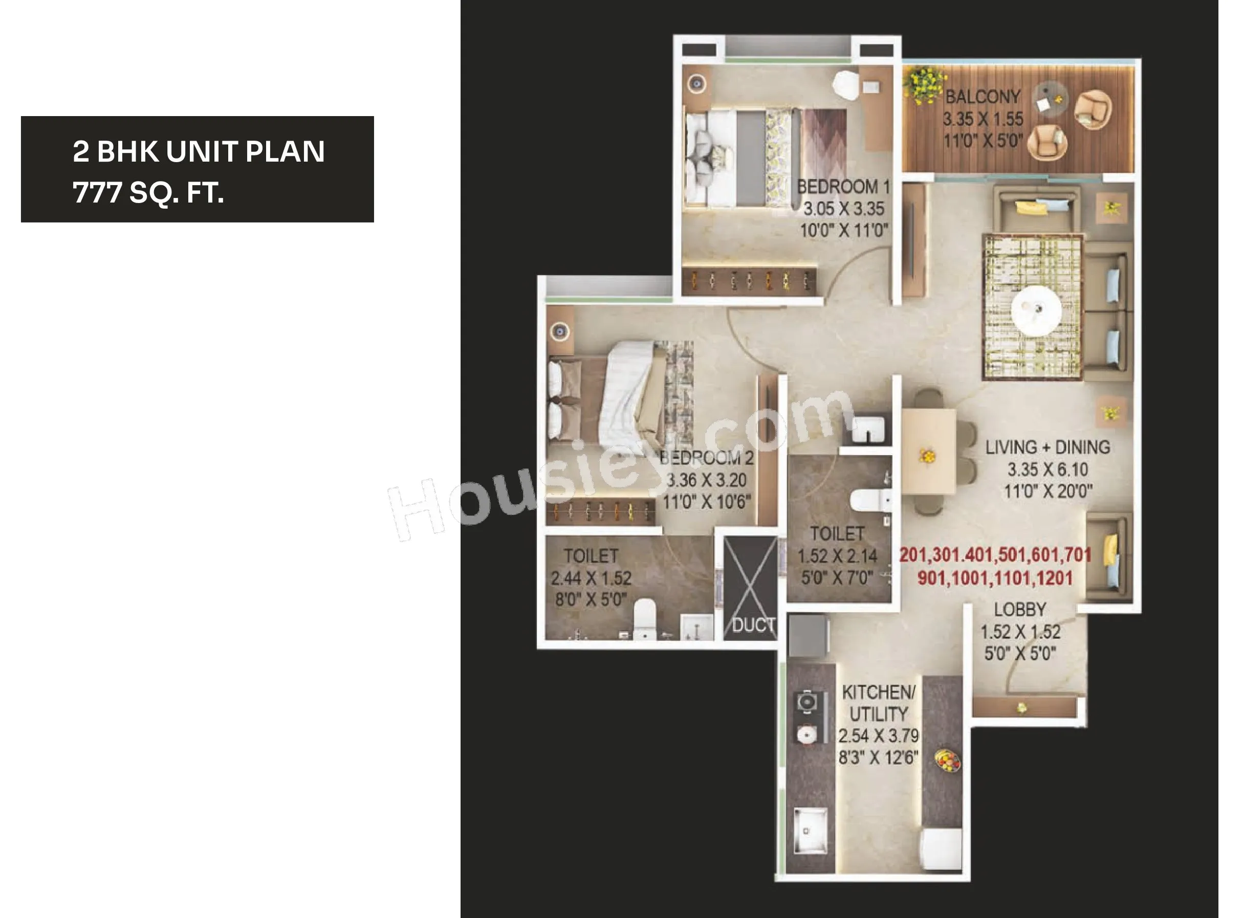 Unit plan - 777 sq.ft.