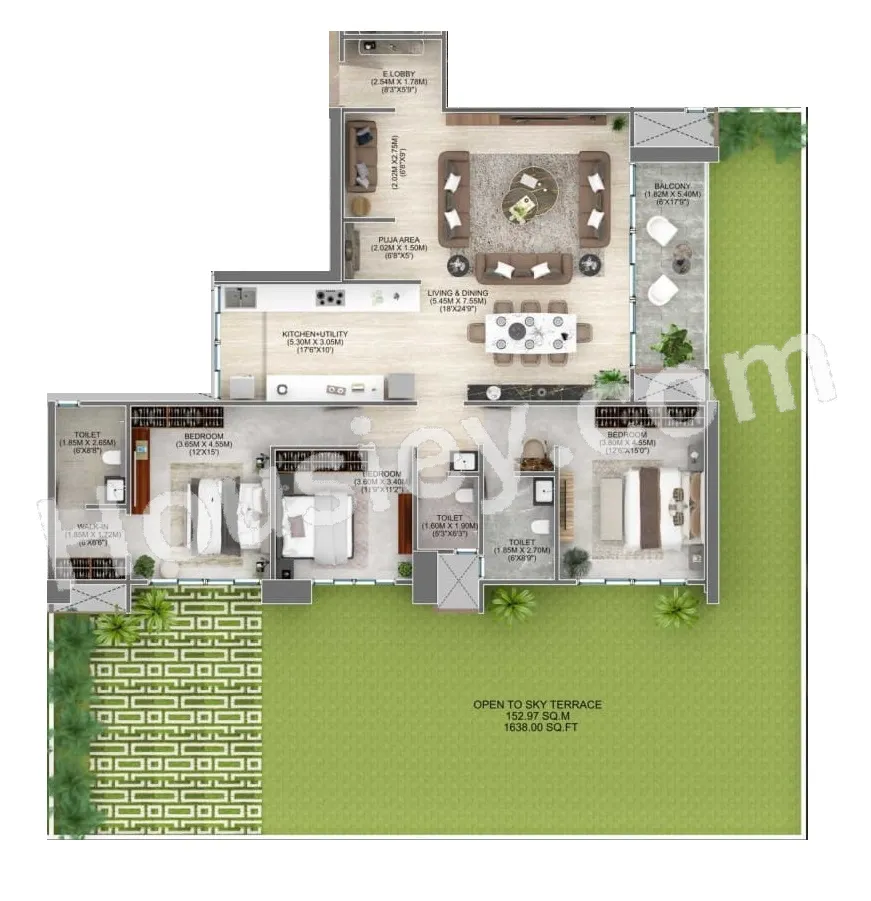 Unit plan - 1711 sq.ft.