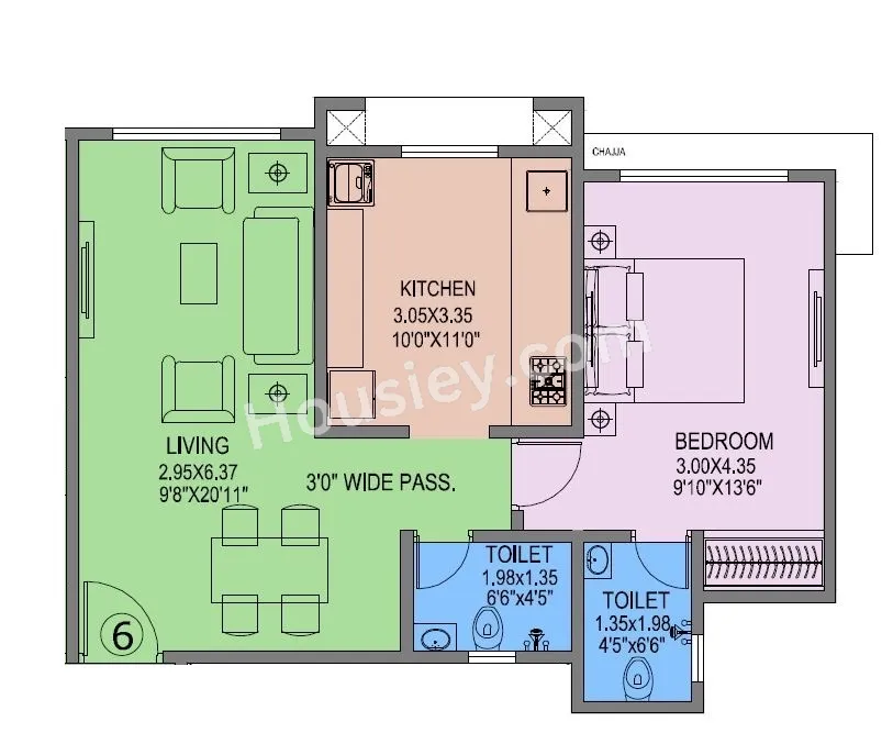Mangeshi Sohan Unit plan - 490 sq.ft.
