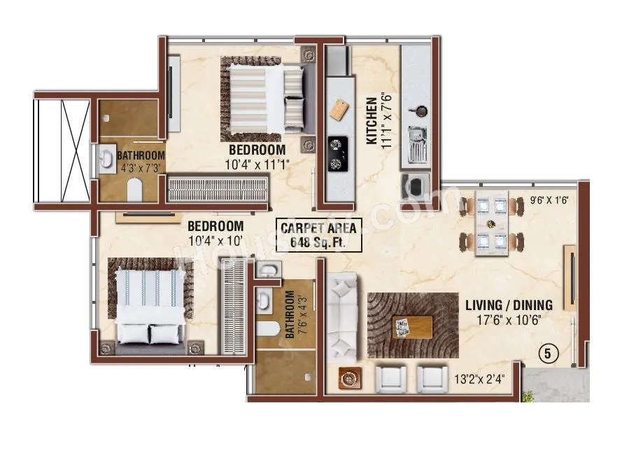 Manisha Prime Unit plan - 648 sq.ft.
