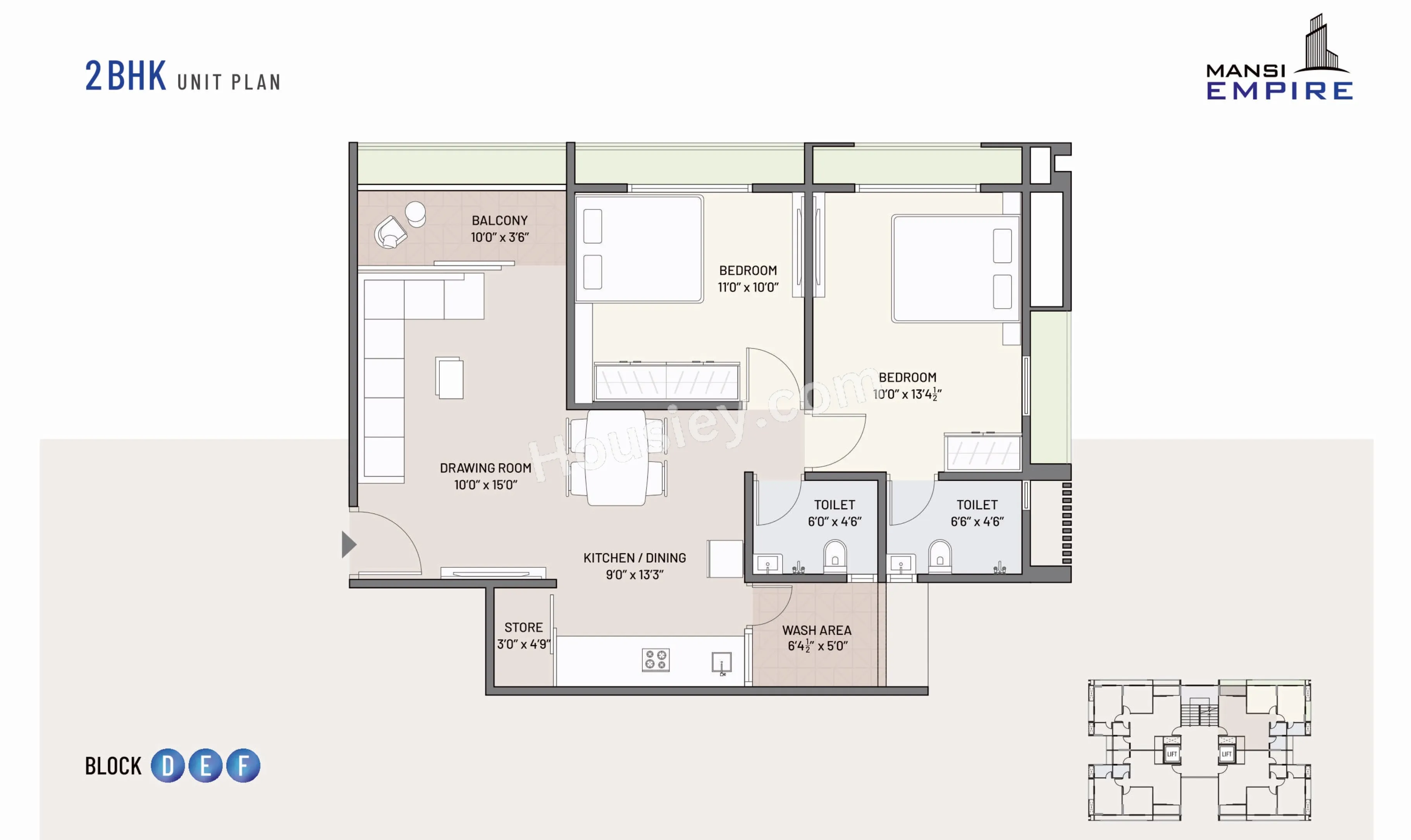 Unit plan - 1038 sq.ft.