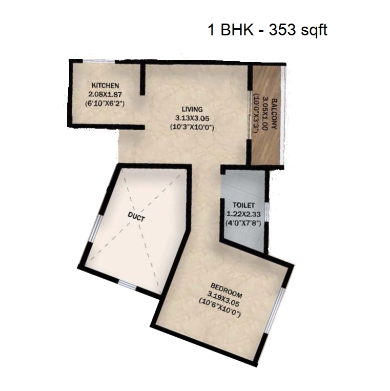 Unit plan - 353 sq.ft.