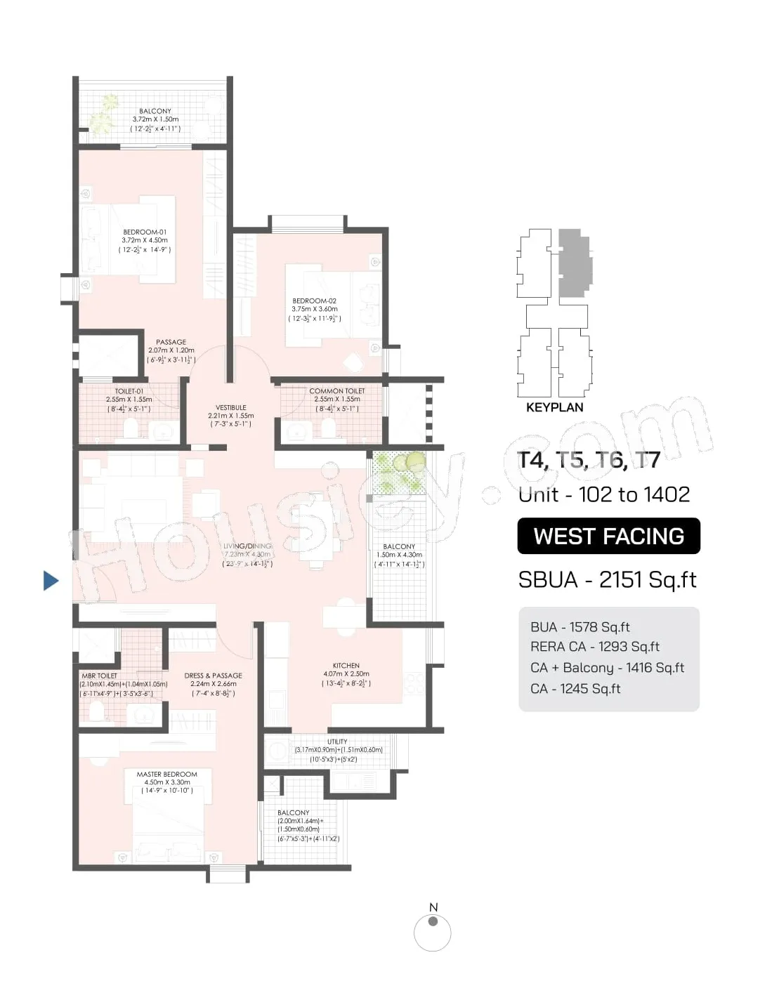 Modern Spaaces Engrace Vista Unit plan - 1245 sq.ft.