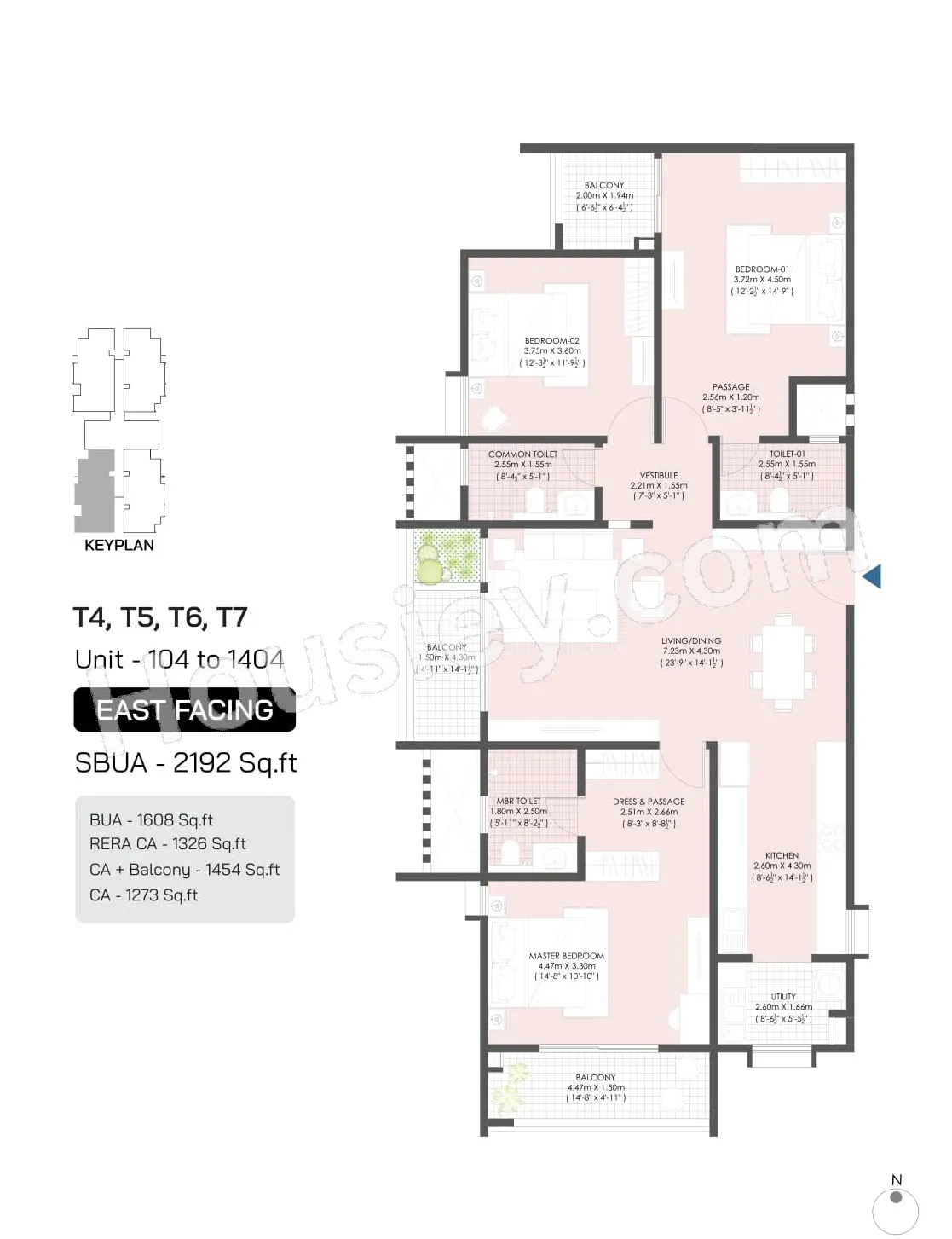 Modern Spaaces Engrace Vista Unit plan - 1273 sq.ft.