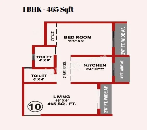 Mukundan Astria Unit plan - 465 sq.ft.