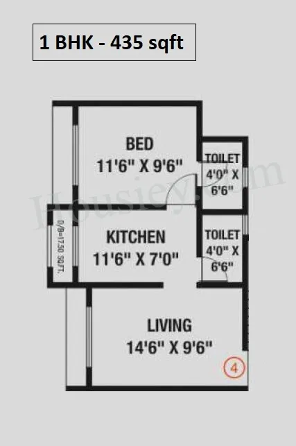 RNA NG Platinum City Unit plan - 435 sq.ft.