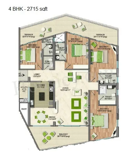 Naiknavare Eminence Unit plan - 2715 sq.ft.