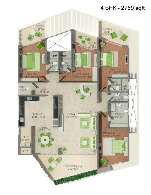 Naiknavare Eminence Unit plan - 2759 sq.ft.