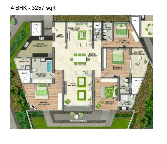 Naiknavare Eminence Unit plan - 3257 sq.ft.