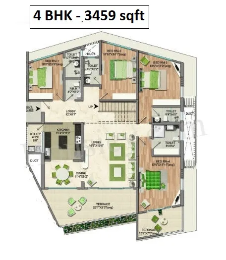 Naiknavare Eminence Unit plan - 3459 sq.ft.