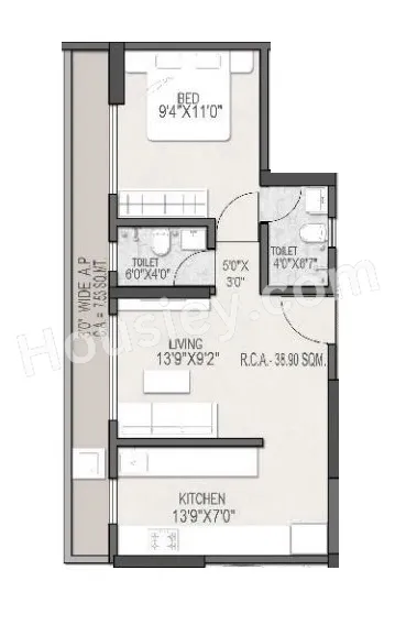 Unit plan - 500 sq.ft.