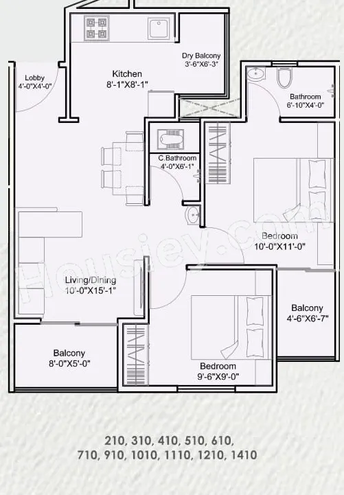 Nexus Kinaara Unit plan - 630 sq.ft.