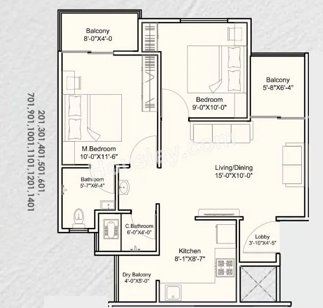 Nexus Kinaara Unit plan - 645 sq.ft.