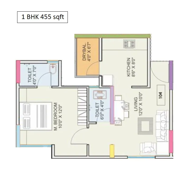 Nexus Nirvana Beyond Unit plan - 455 sq.ft.