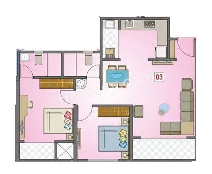 Nisarg Royal Square Unit plan - 770 sq.ft.