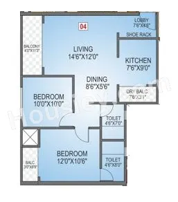Nisarg Royal Square Unit plan - 780 sq.ft.