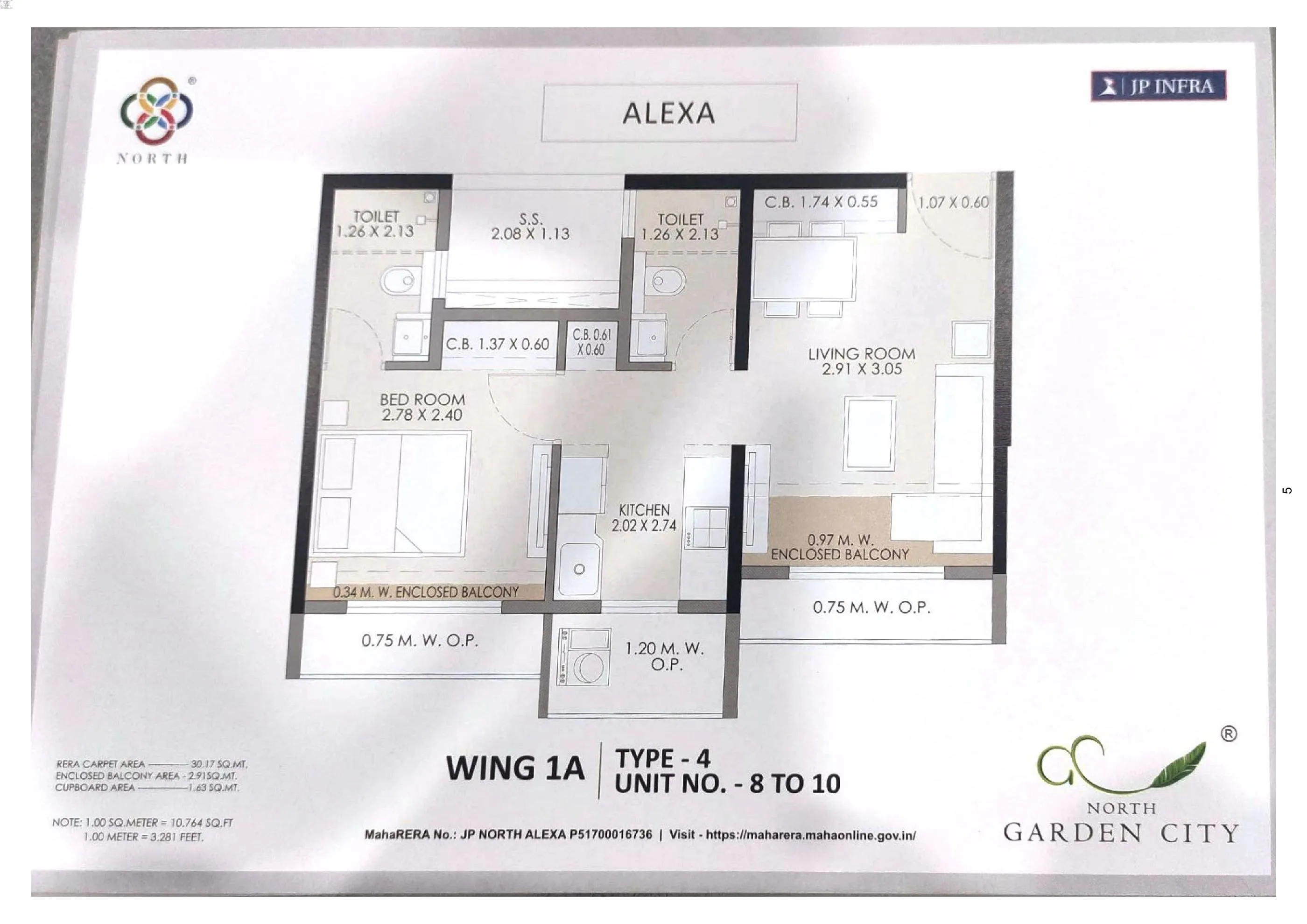 JP North Garden City Unit plan - 488 sq.ft.
