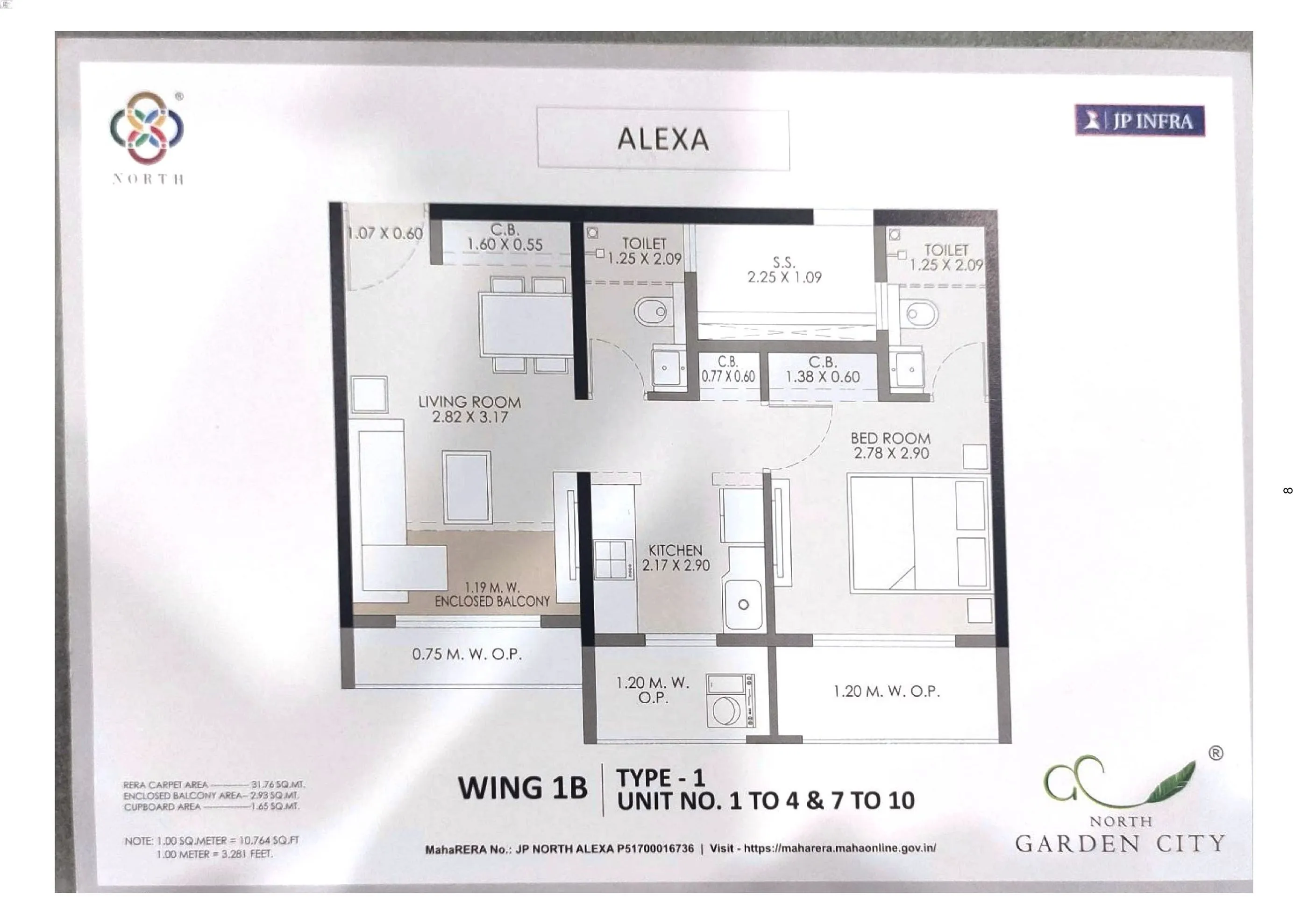 JP North Garden City Unit plan - 496 sq.ft.