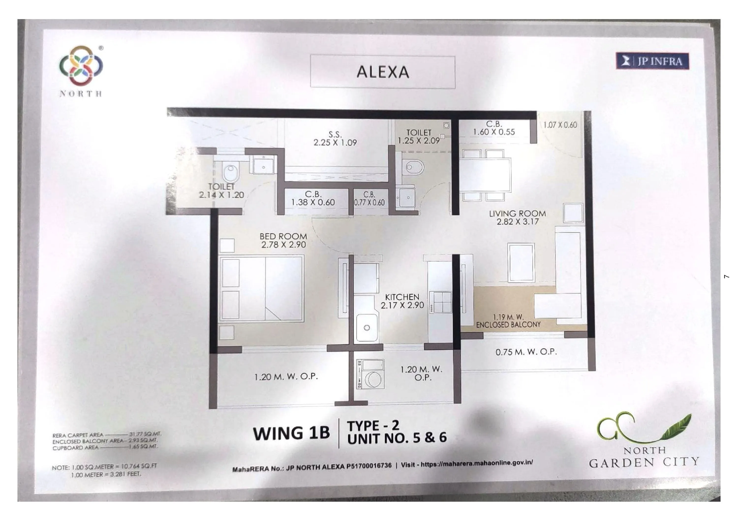 JP North Garden City Unit plan - 508 sq.ft.