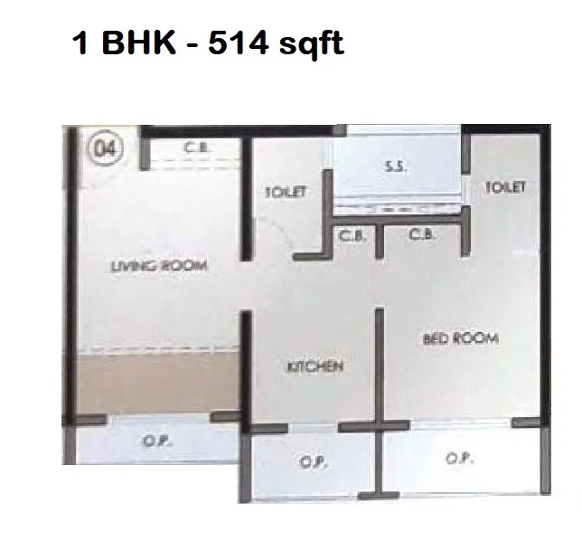 JP North Garden City Unit plan - 514 sq.ft.
