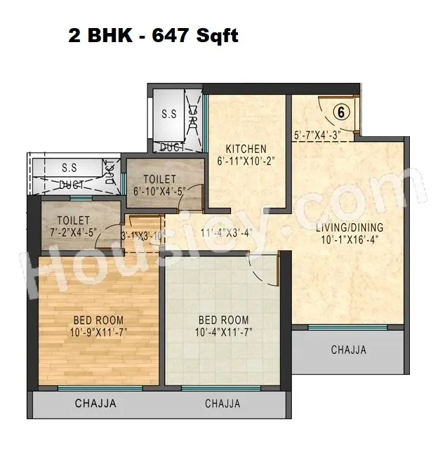 N Rose Northern Hills Unit plan - 647 sq.ft.