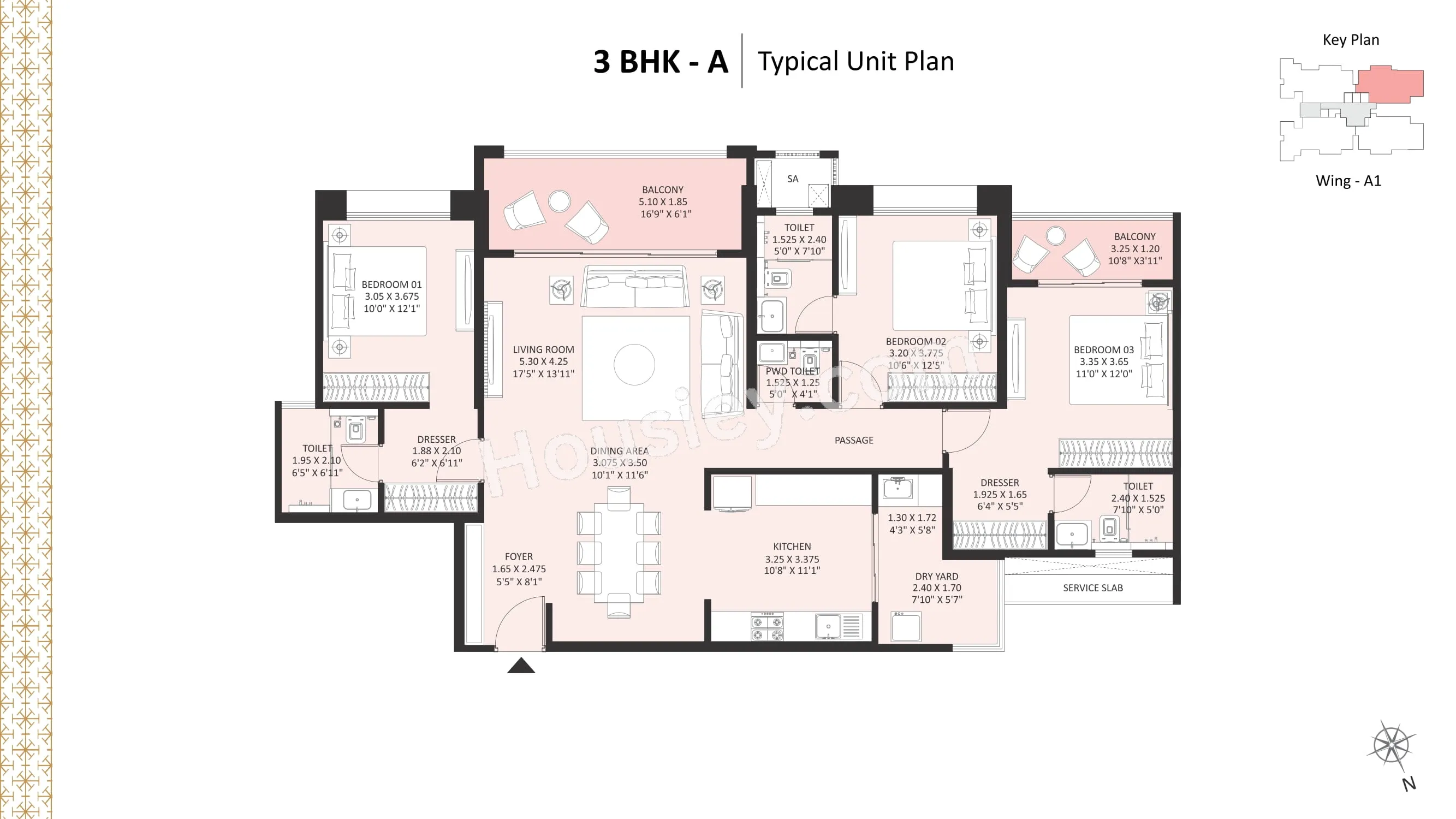 Unit plan - 1519 sq.ft.