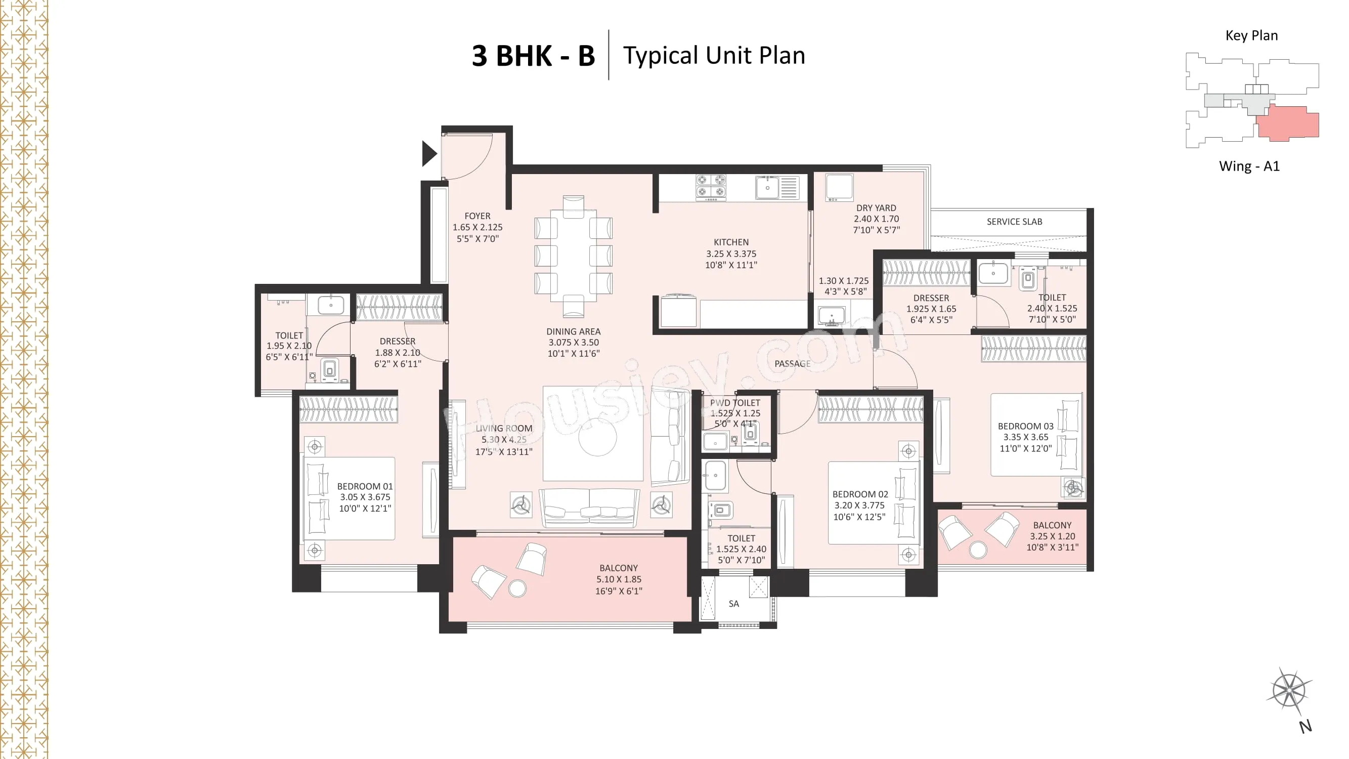 Nyati Evoque Unit plan - 1553 sq.ft.