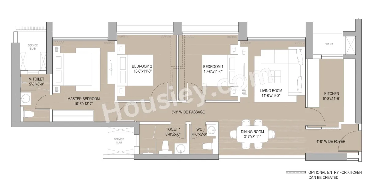 Oberoi Eternia Unit plan - 1127 sq.ft.