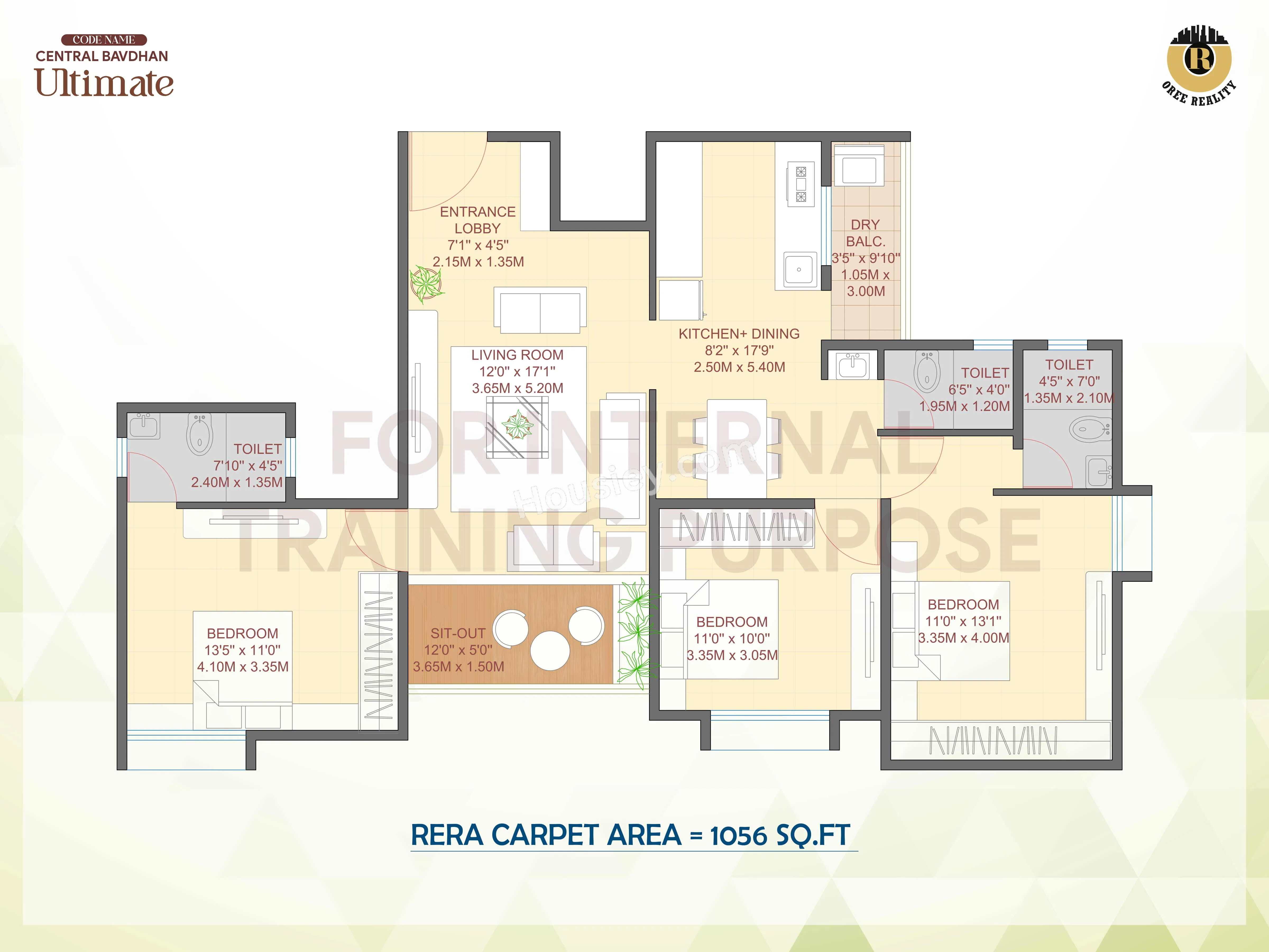 Oree Ultimate Unit plan - 1056 sq.ft.