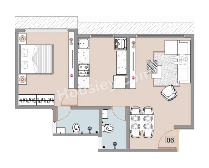 Ornate Kallisto Unit plan - 435 sq.ft.