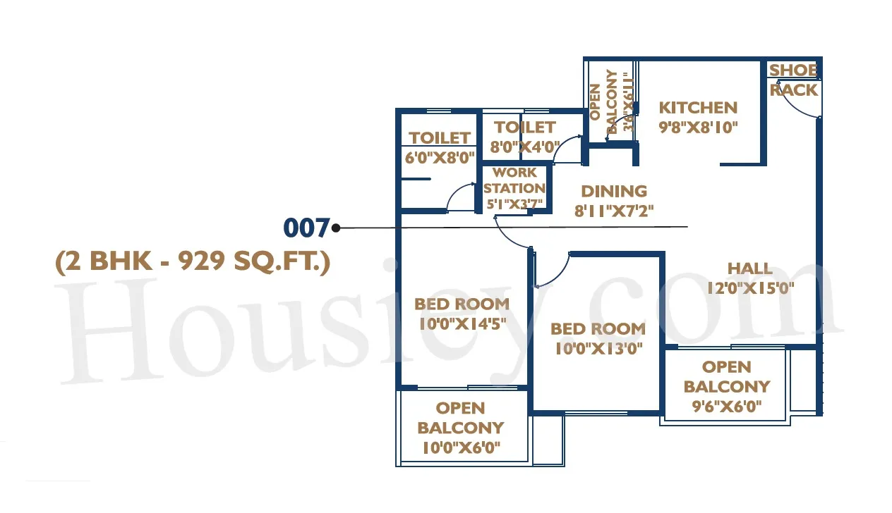 Oxy Beaumonde Unit plan - 929 sq.ft.