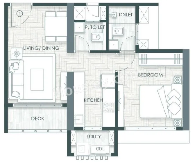 Paradigm Alaya Unit plan - 442 sq.ft.
