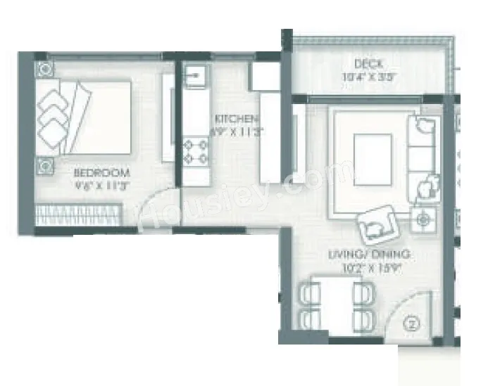 Paradigm Alaya Unit plan - 477 sq.ft.