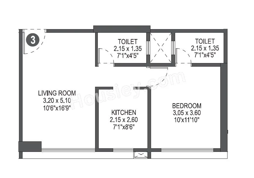 Paranjape Aspire Unit plan - 467 sq.ft.