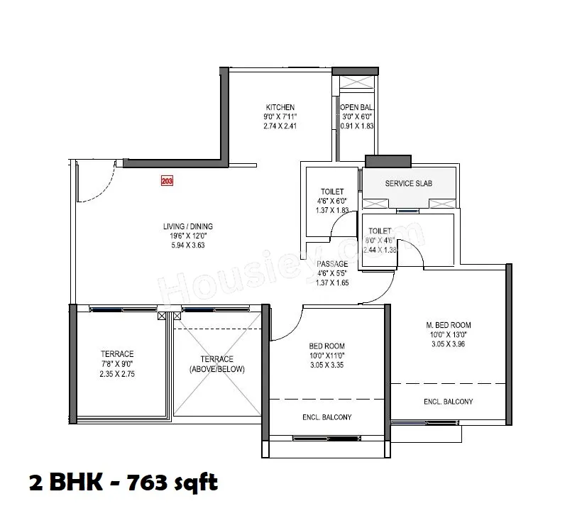 Park Astra Unit plan - 763 sq.ft.