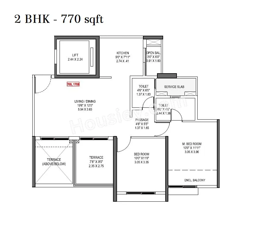 Park Astra Unit plan - 770 sq.ft.