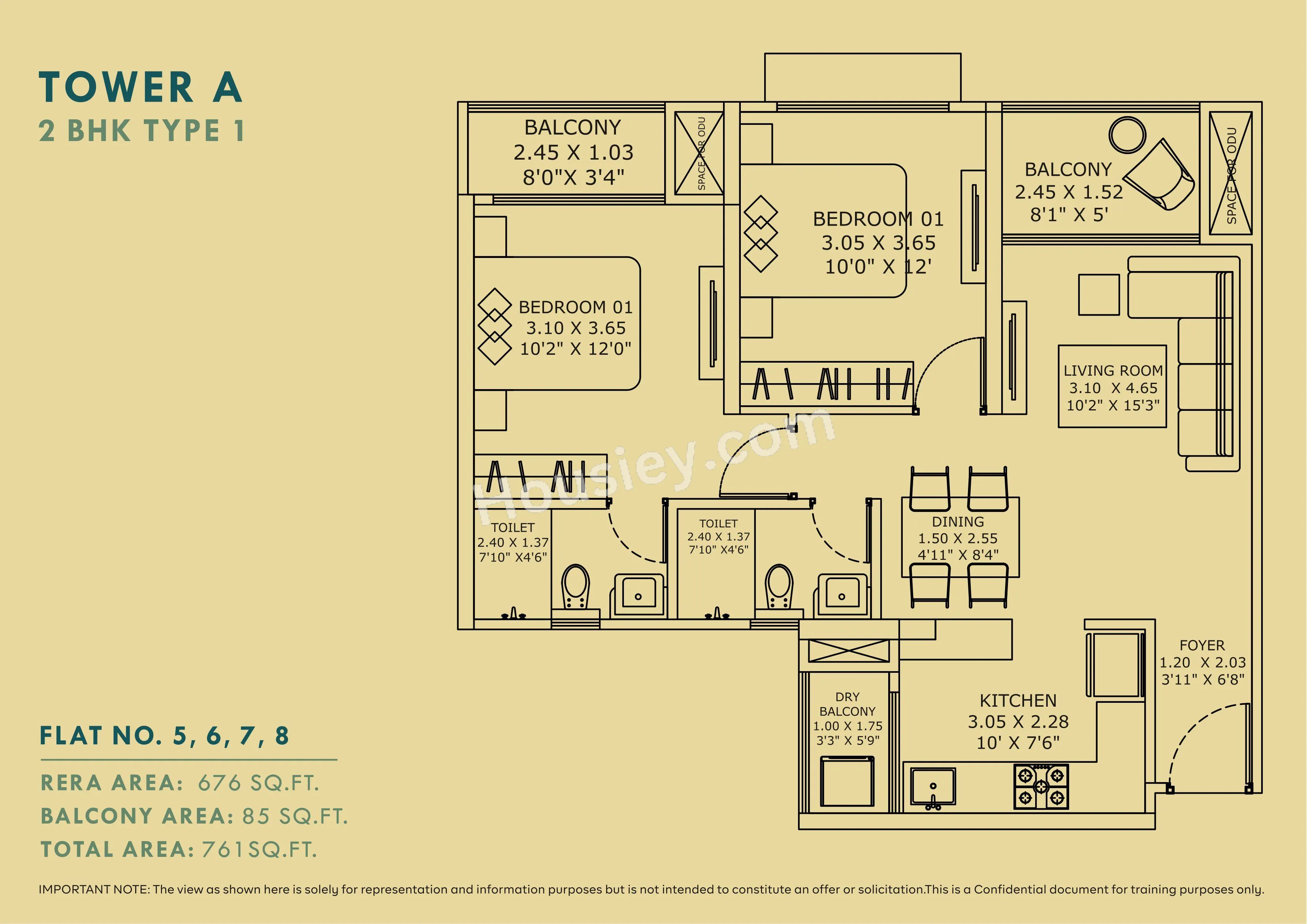 Parth Kiona Unit plan - 761 sq.ft.