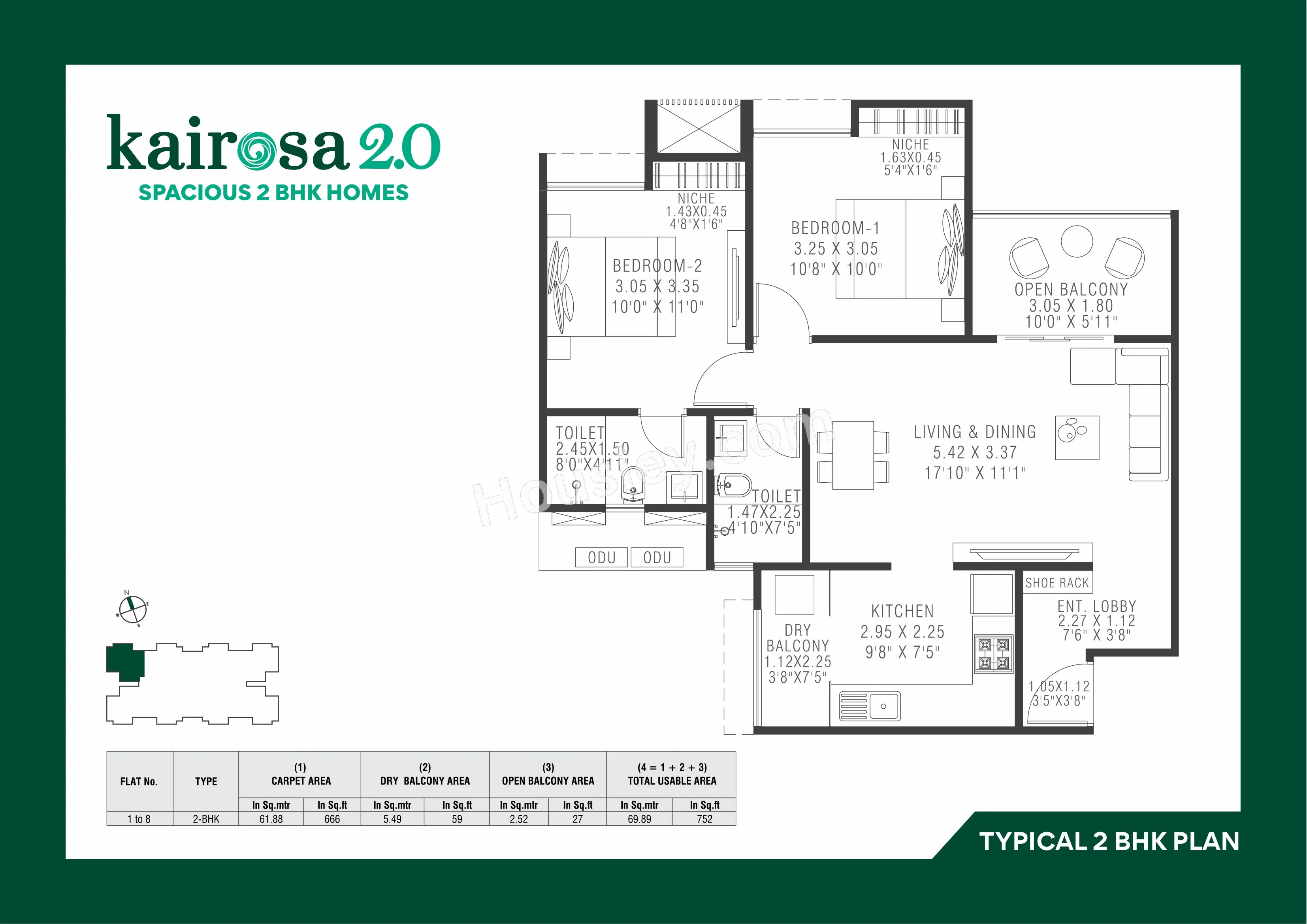 Unit plan - 752 sq.ft.