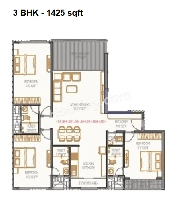 Unit plan - 1425 sq.ft.