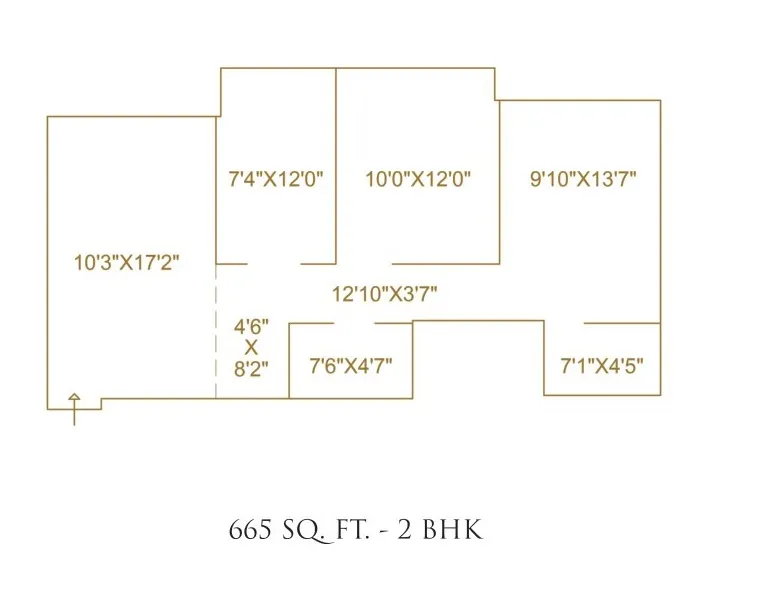 Unit plan - 665 sq.ft.