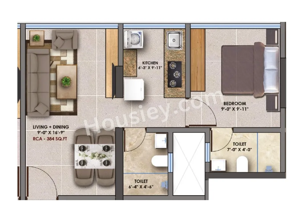 Unit plan - 384 sq.ft.