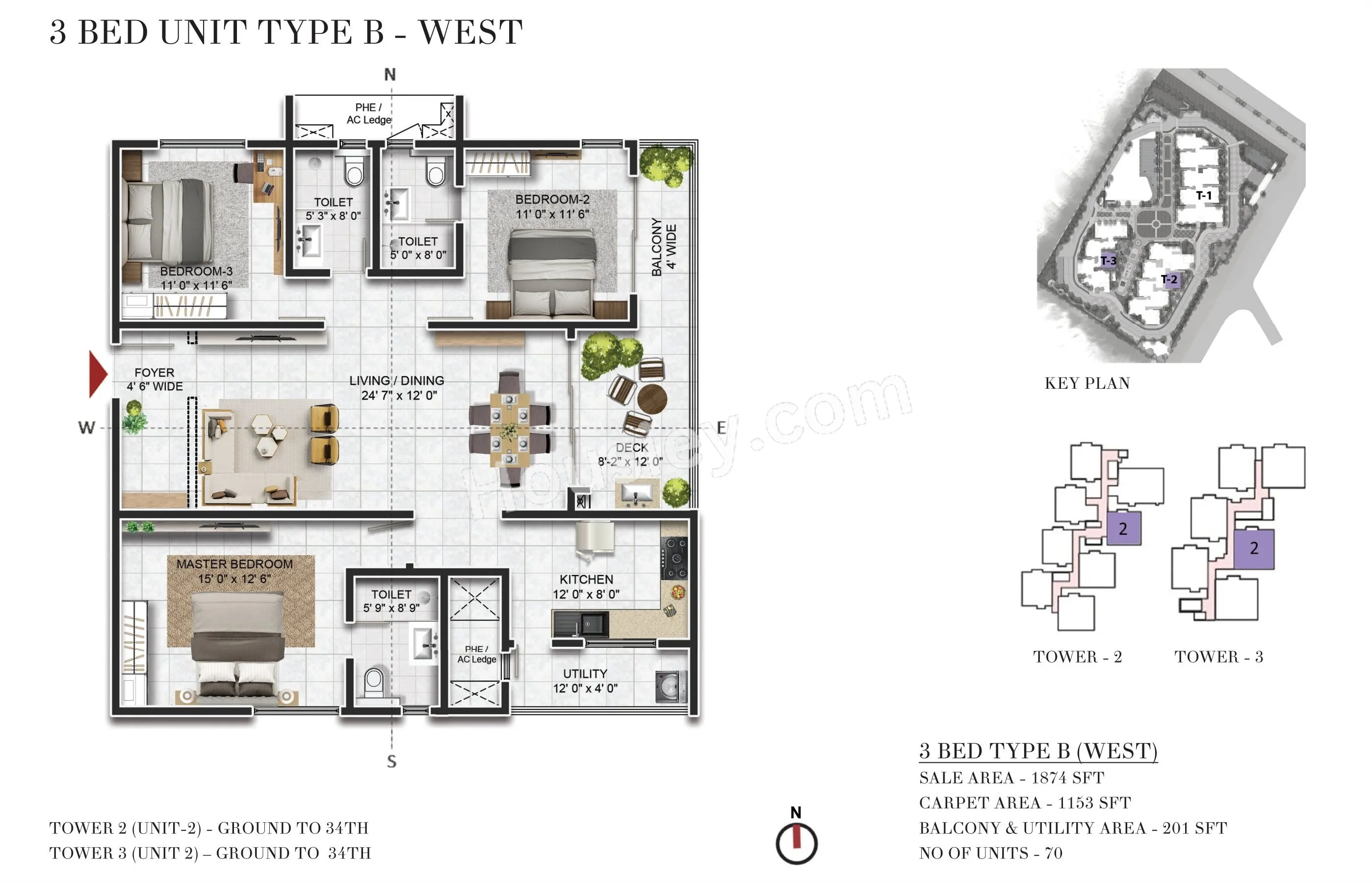 Prestige Beverly Hills Unit plan - 1153 sq.ft.