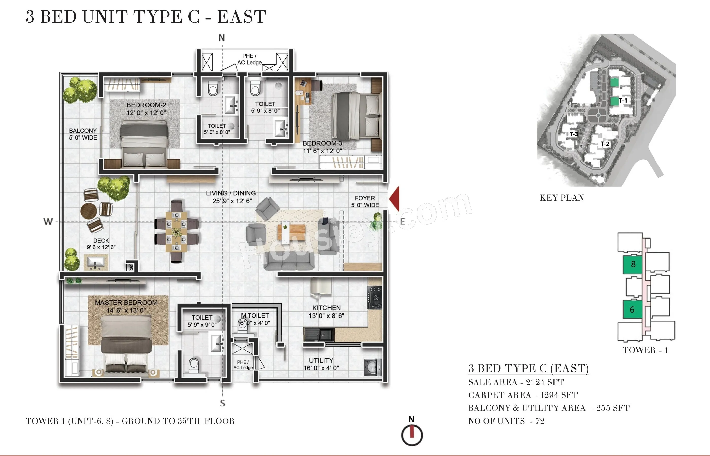 Prestige Beverly Hills Unit plan - 1294 sq.ft.