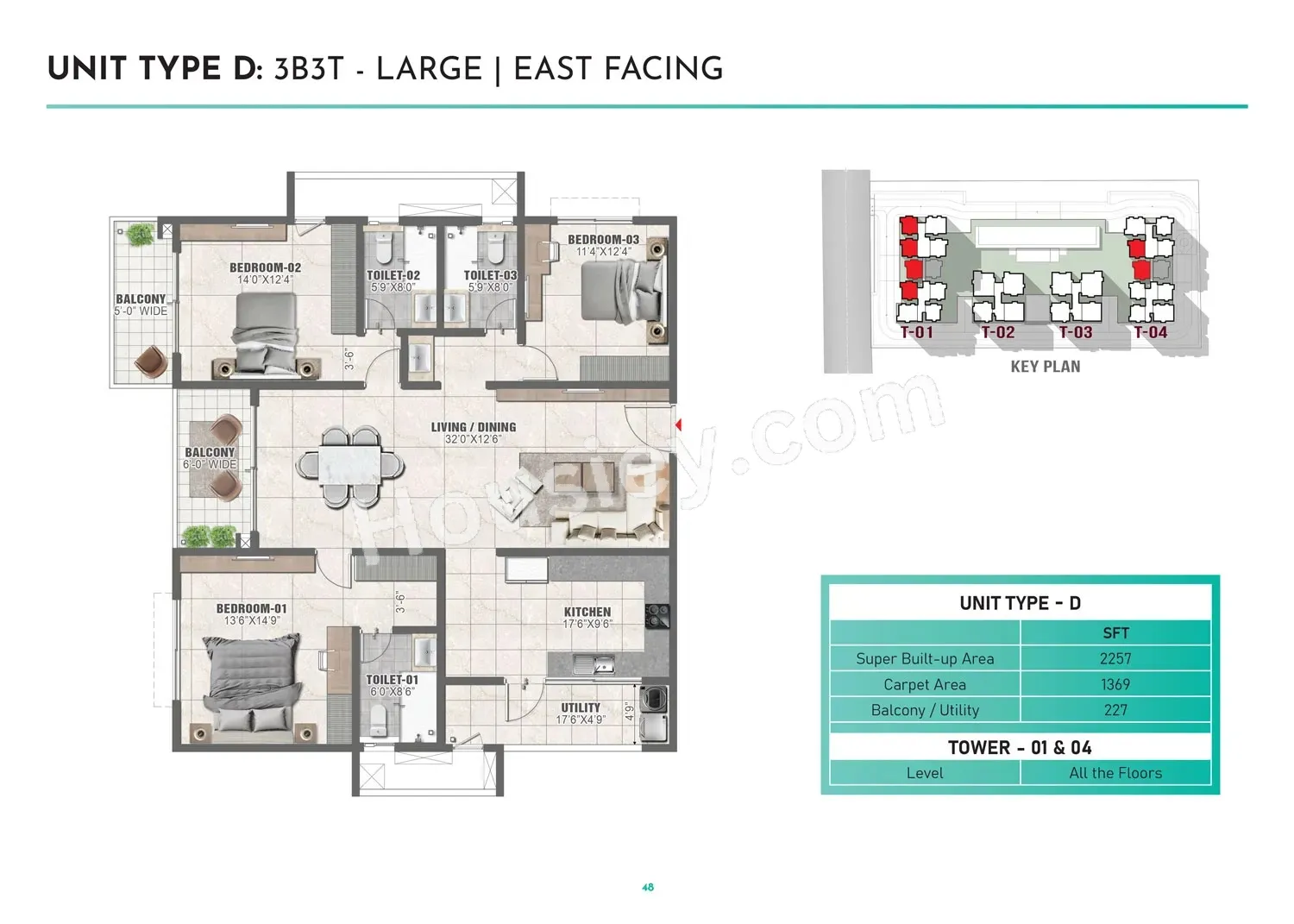 Prestige Clairemont Unit plan - 1579 sq.ft.