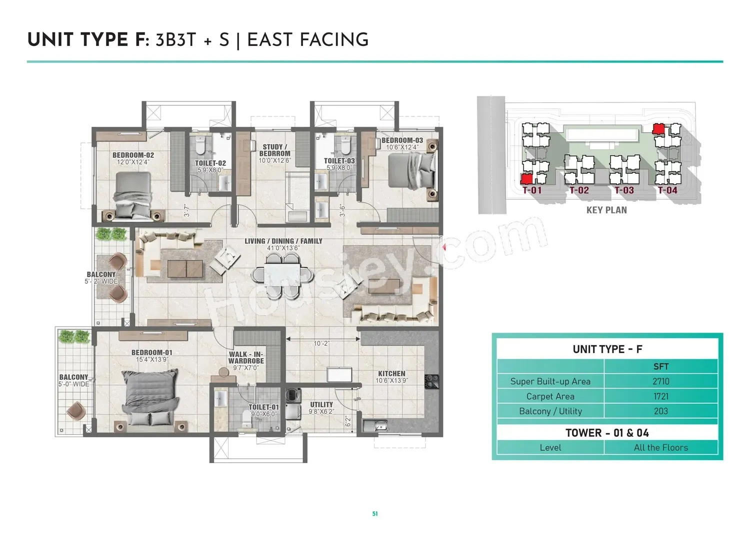 Prestige Clairemont Unit plan - 1897 sq.ft.