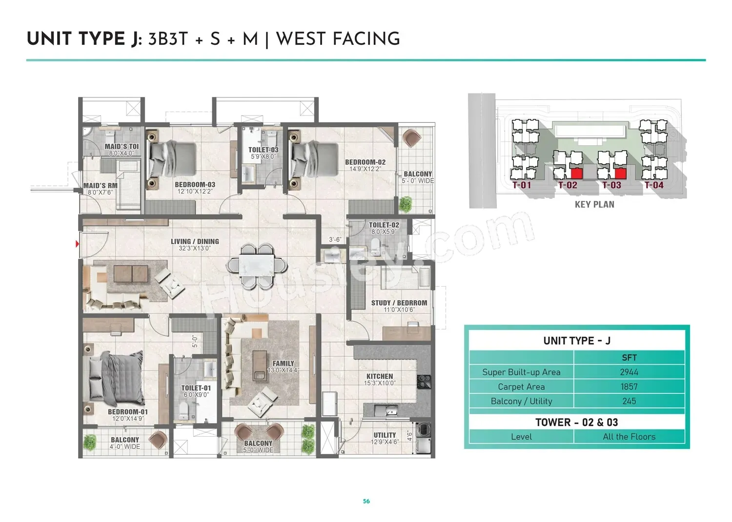 Prestige Clairemont Unit plan - 2060 sq.ft.