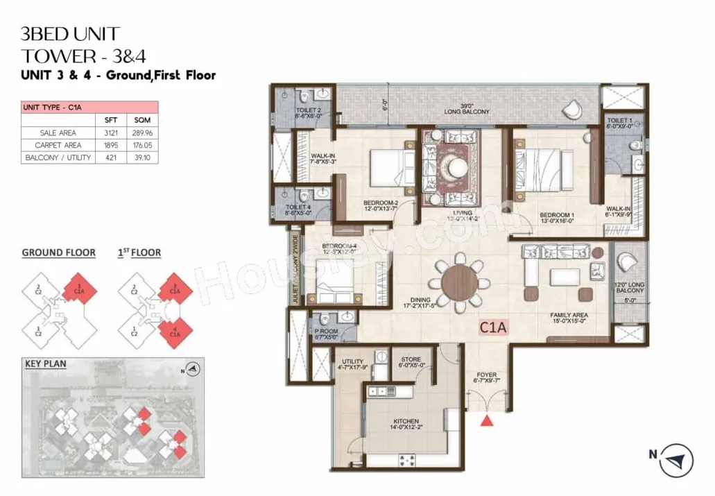 Prestige Pine Forest Unit plan - 1895 sq.ft.