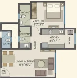 Pride Panorama Unit plan - 460 sq.ft.