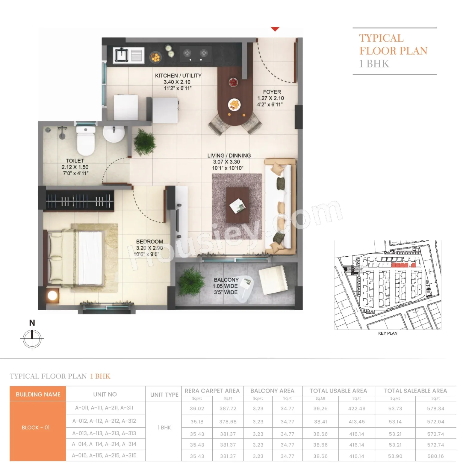 Unit plan - 446 sq.ft.