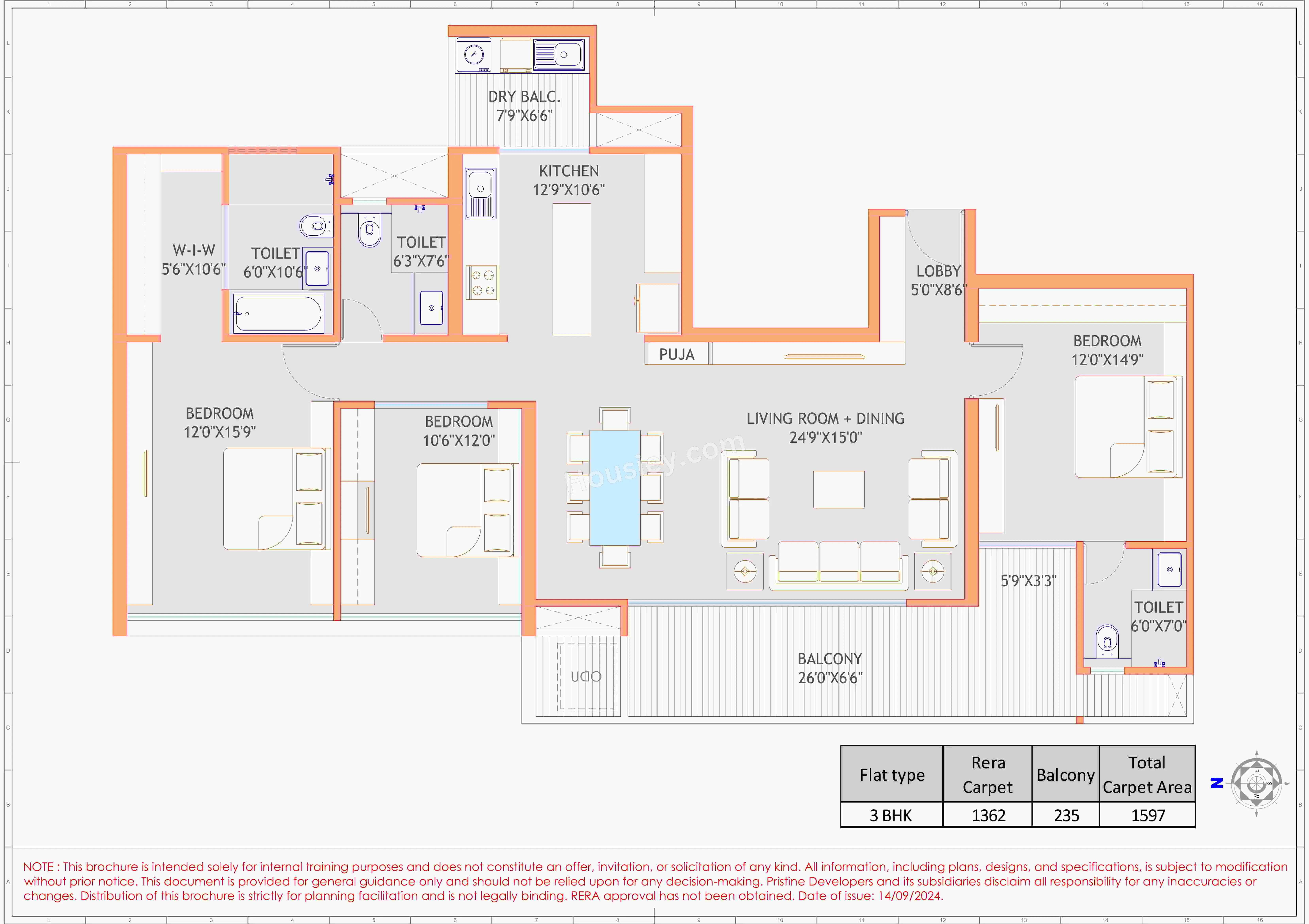 Pristine Lords Unit plan - 1597 sq.ft.